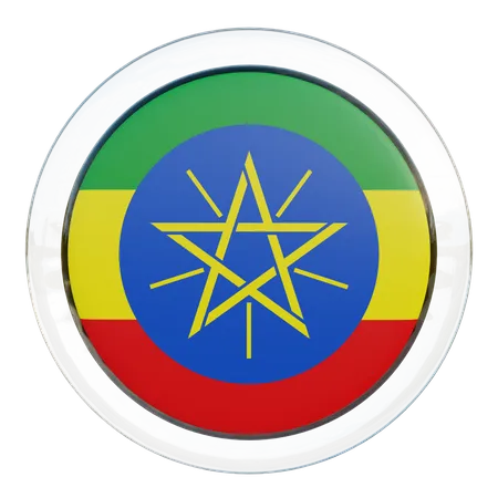 Bandera redonda de Etiopía  3D Icon