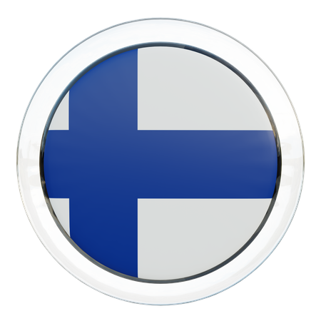 Bandera redonda de Finlandia  3D Icon