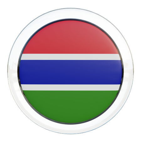 Bandera redonda de Gambia  3D Icon