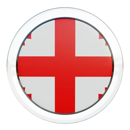 Bandera redonda de Georgia  3D Icon