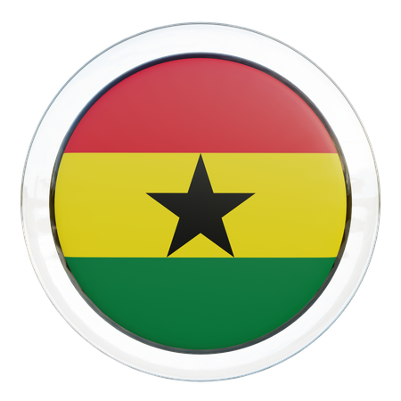 Bandera redonda de Ghana  3D Icon
