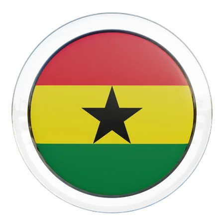 Bandera redonda de Ghana  3D Icon