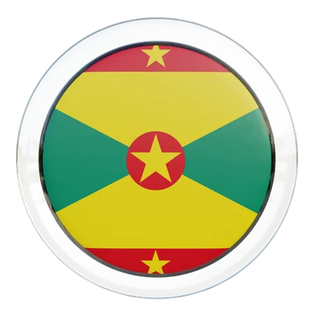 Bandera redonda de Granada  3D Icon