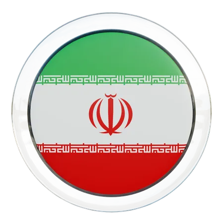 Bandera redonda de Irán  3D Icon