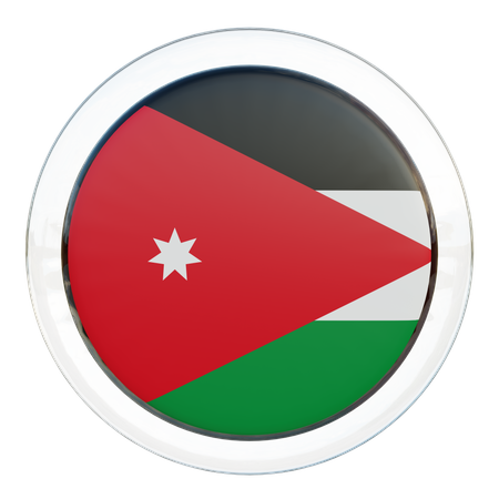 Bandera redonda de Jordania  3D Icon