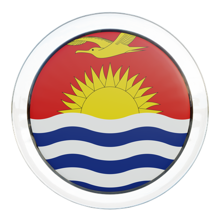 Bandera redonda de Kiribati  3D Icon