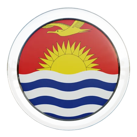 Bandera redonda de Kiribati  3D Icon