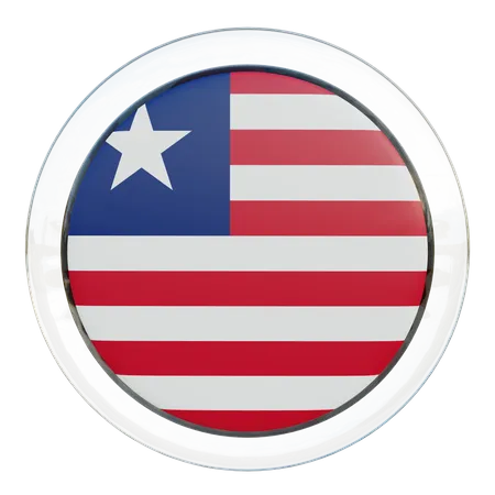 Bandera redonda de Liberia  3D Icon