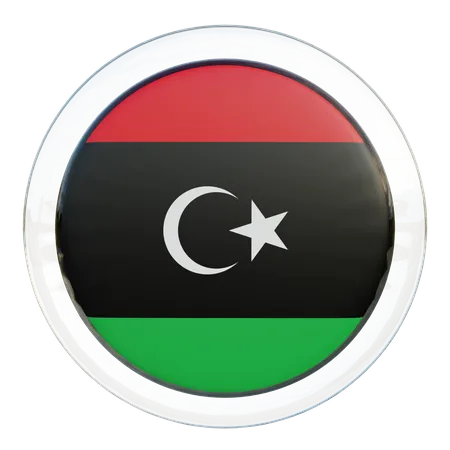 Bandera redonda de Libia  3D Icon