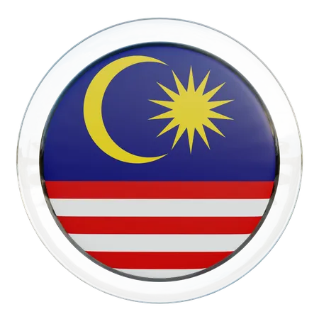 Bandera redonda de Malasia  3D Icon