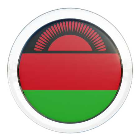 Bandera redonda de Malawi  3D Icon