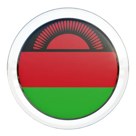 Bandera redonda de Malawi  3D Icon