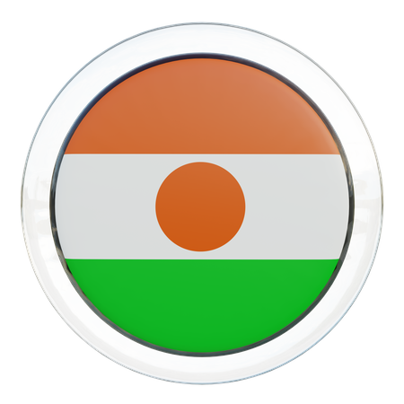Bandera redonda de Níger  3D Icon