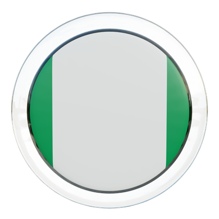 Bandera redonda de Nigeria  3D Icon