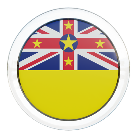 Bandera redonda de Niue  3D Icon