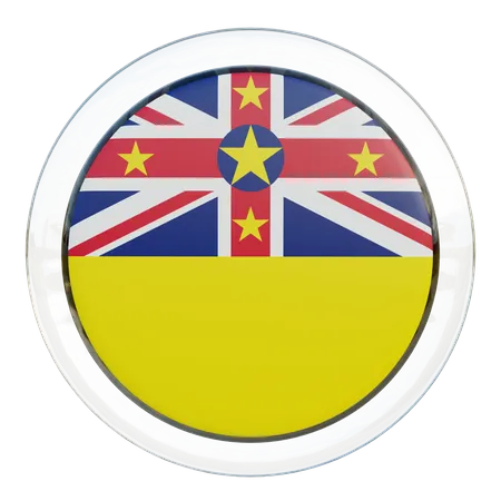 Bandera redonda de Niue  3D Icon