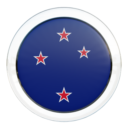 Bandera redonda de Nueva Zelanda  3D Icon