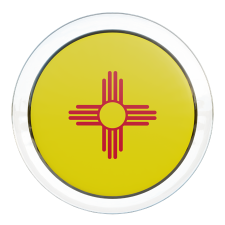 Bandera redonda de Nuevo México  3D Icon