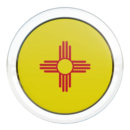 Bandera redonda de Nuevo México  3D Icon
