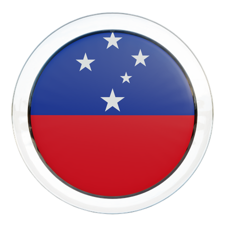 Bandera redonda de Samoa  3D Icon