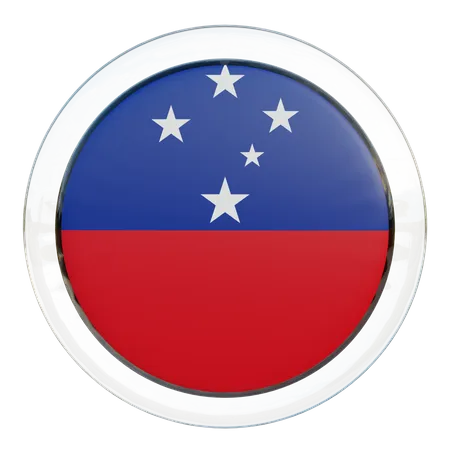 Bandera redonda de Samoa  3D Icon