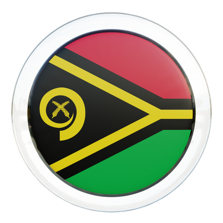 Bandera redonda de Vanuatu  3D Icon