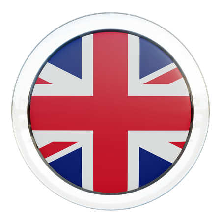 Bandera redonda del Reino Unido  3D Icon