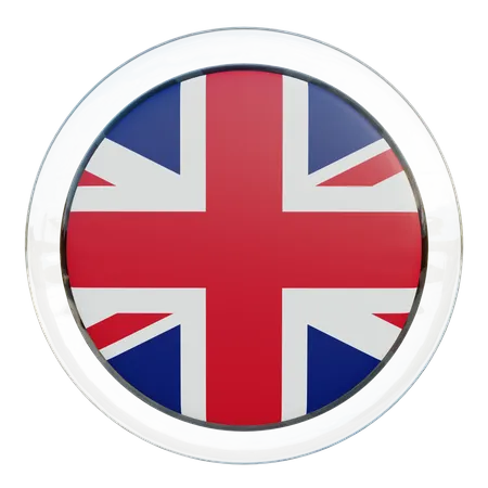 Bandera redonda del Reino Unido  3D Icon