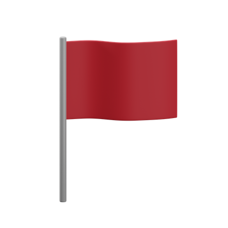 Bandera roja  3D Icon