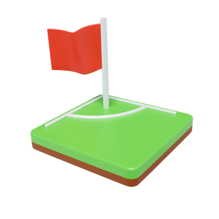 Bandera roja  3D Icon