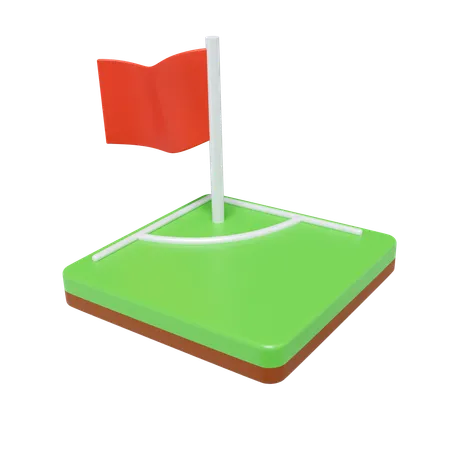 Bandera roja  3D Icon