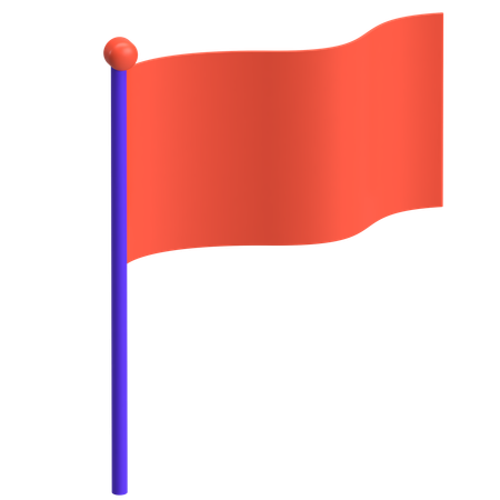 Bandera roja  3D Icon