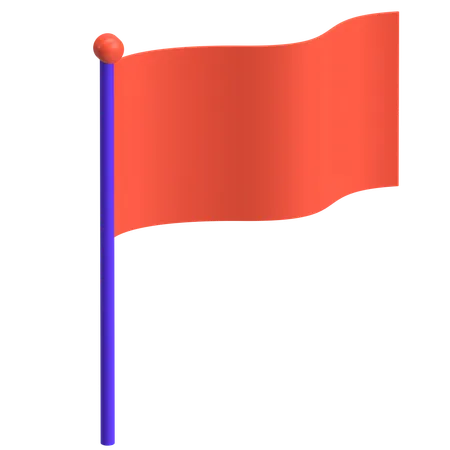 Bandera roja  3D Icon