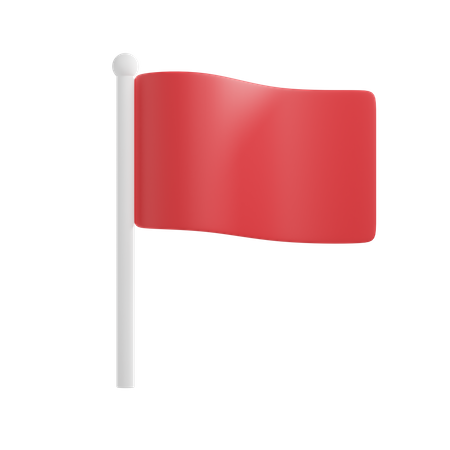 Bandera roja  3D Illustration