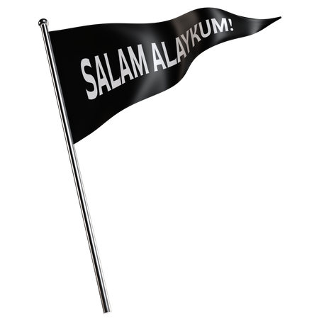 Bandera de salam alaykum  3D Illustration