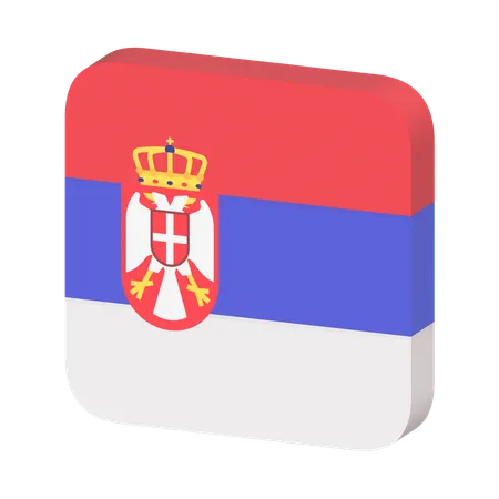 Bandera serbia  3D Icon