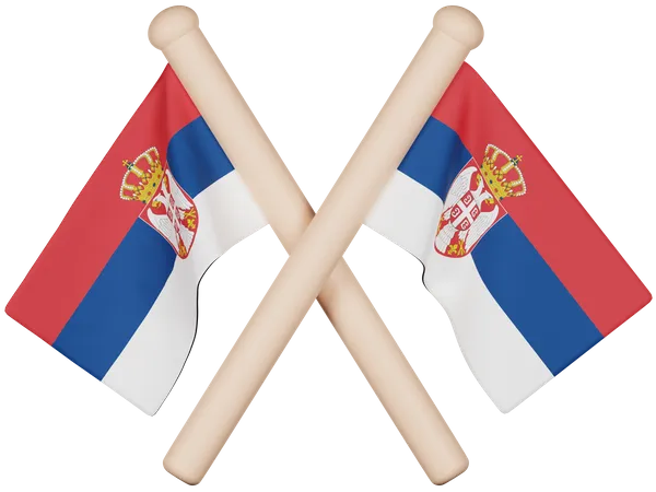 Bandera serbia  3D Icon