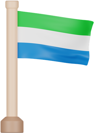 Bandera de sierra leona  3D Icon