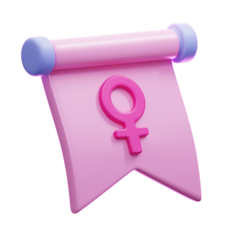 Bandera simbolo femenino  3D Icon