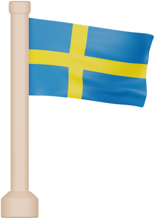 Bandera de suecia  3D Icon
