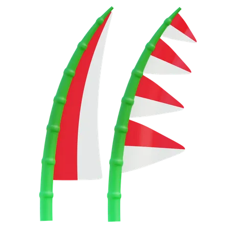 Bandera triangular de indonesia  3D Icon