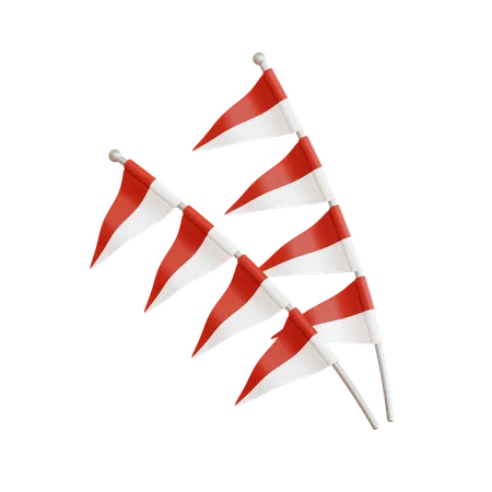 Banderín de la bandera de indonesia  3D Icon