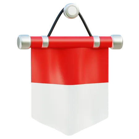 Banderín de indonesia  3D Icon