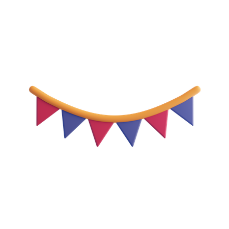 Banderines de bandera del empavesado de la guirnalda  3D Icon