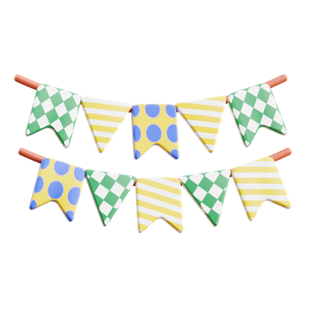 Banderines de fiesta  3D Icon
