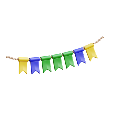 Banderines del festival  3D Icon