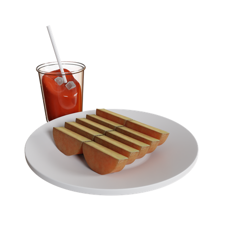 Bandros And Ice Tea  3D Icon
