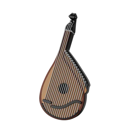 The Kobza Or Bandura Ukrainian Folk Music Instrument 3 D Icon 3D Icon