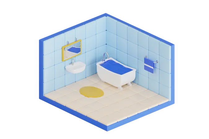 Bañera  3D Illustration