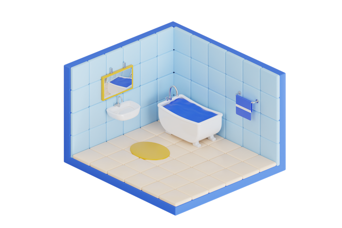 Bañera  3D Icon